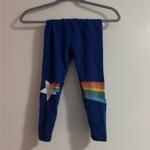 Hanna Andersson Navy Leggings with Rainbow Stripes & Star